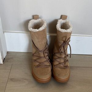 Cole Haan Tan Winter Boots with Cozy Lining